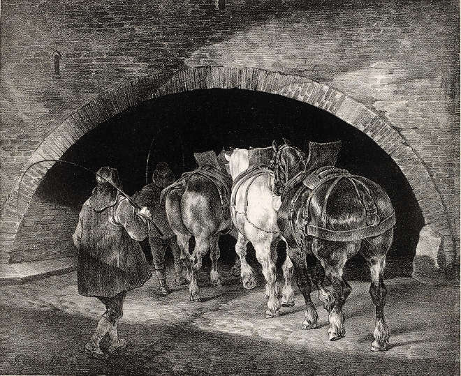 Théodore Géricault - Entrance to the Adelphi Wharf – 1821 - Lithographie