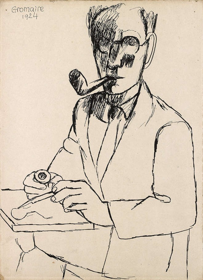 Marcel Gromaire - Autoportrait à la pipe
