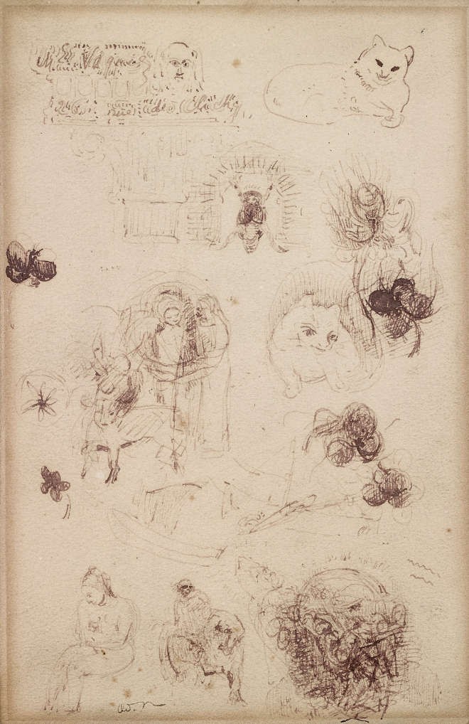 Odilon Redon - Feuille de croquis