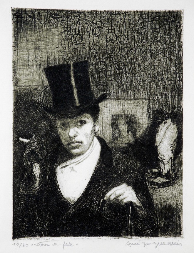 André Jacquemin - Retour de fête (autoportrait)